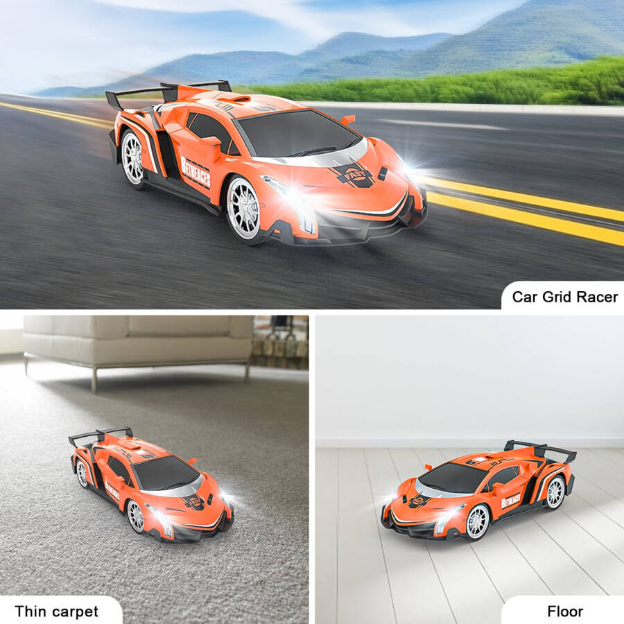 Радиоуправляемый Lamborghini Growsly 1/18, спортивная гоночная модель RC для детей 4-12 лет, оранжевый цвет, с перезаряжаемыми батареями. - 3