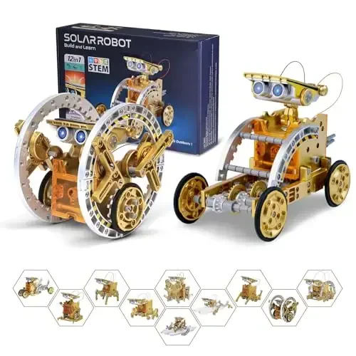 RAESOOT STEM O'yinchoqlar 8-13 yoshdagi bolalar uchun, 12-in-1 Solar Robot Building Science to'plamlari o'g'il bolalar qizlar o'smirlar 9 10 11 12 yosh, 8+ yoshli o'g'il bolalar uchun Rojdestvo tug'ilgan kun sovg'alari - RAESOOT