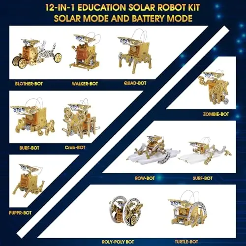 RAESOOT STEM Toys for Kids Age 8-13, 12-in-1 Solar Robot Building Science Kits for Boys Girls Teen Age 9 10 11 12, Engineering Christmas Birthday Gifts for 8+ Year Old Boys - 2
