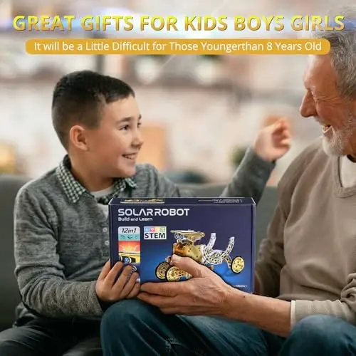 RAESOOT STEM Toys for Kids Age 8-13, 12-in-1 Solar Robot Building Science Kits for Boys Girls Teen Age 9 10 11 12, Engineering Christmas Birthday Gifts for 8+ Year Old Boys - 3
