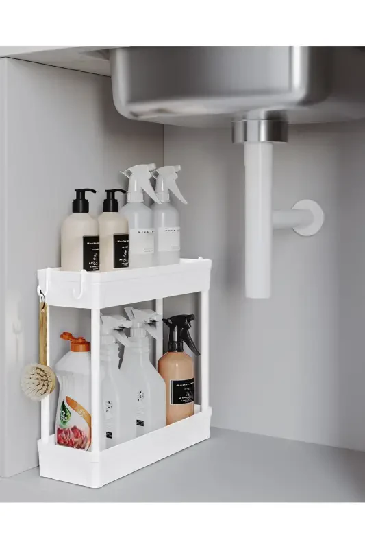 Rafata Multi-Purpose 2 Tier Under Sink Organizer Hanging Bathroom Organizer Cabinet Shelf - 2