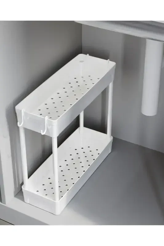 Rafata Multi-Purpose 2 Tier Under Sink Organizer Hanging Bathroom Organizer Cabinet Shelf - 3