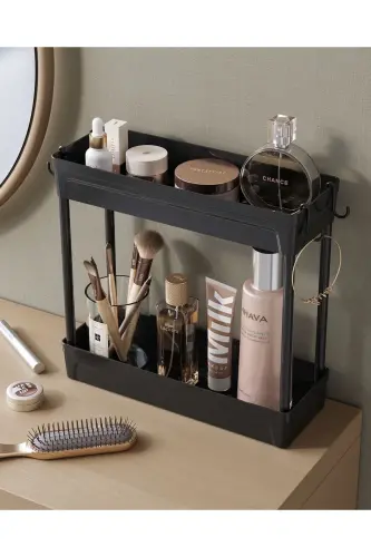 Rafata Multi-Purpose 2-Tier Under Sink Organizer Hanging Bathroom Organizer with Non-Slip Base - Black - 6