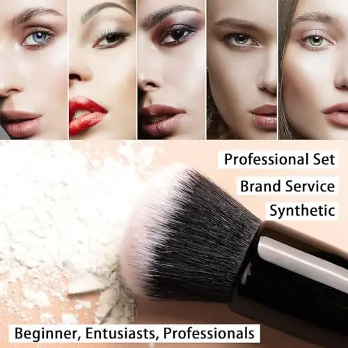 Raffaello Makeup Brushes 15Pcs Makeup Brush Set Premium Synthetic Powder Foundation Contour Blush Concealer Eye Shadow Blending Liner Make Up Brush Kit - 3