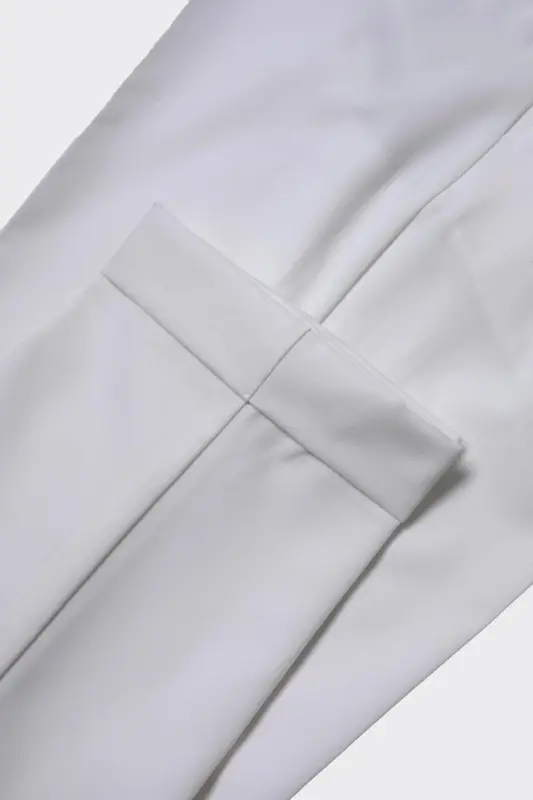 Rahat Çift Pileli Erkek Pantolon - Modern Tasarım-kaw2263s-Beyaz - 4