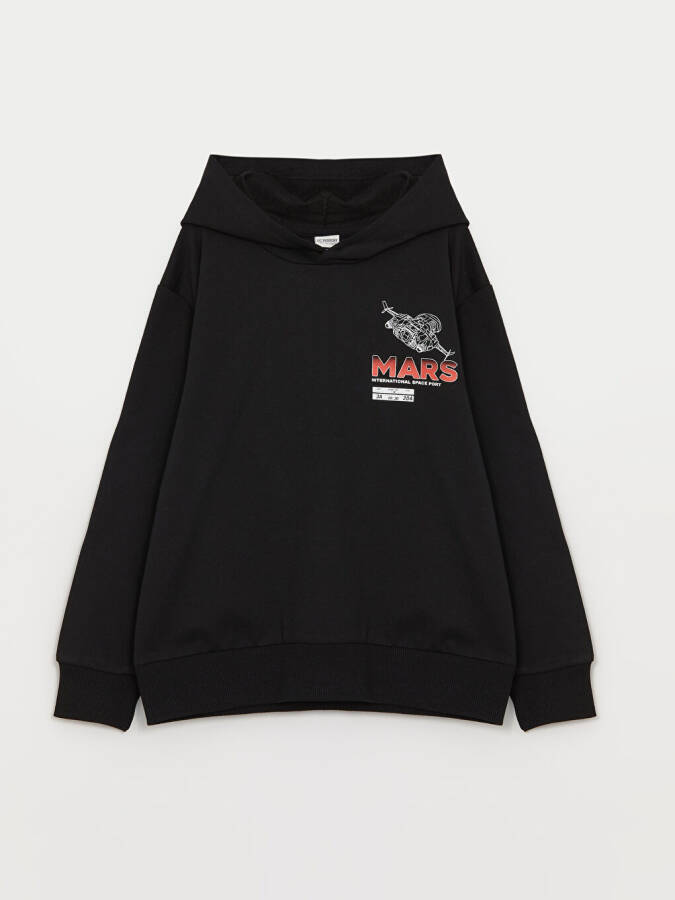 Rahat Kalıp Baskılı Erkek Çocuk Hoodie - 9