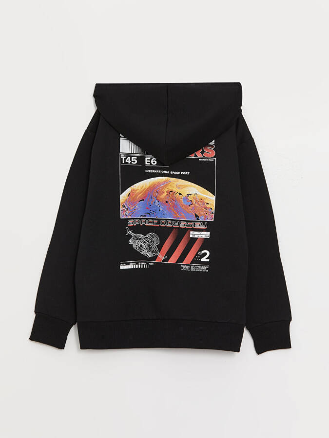 Rahat Kalıp Baskılı Erkek Çocuk Hoodie - 28