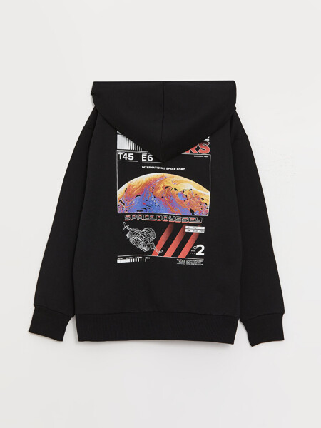 Rahat Kalıp Baskılı Erkek Çocuk Hoodie - 24