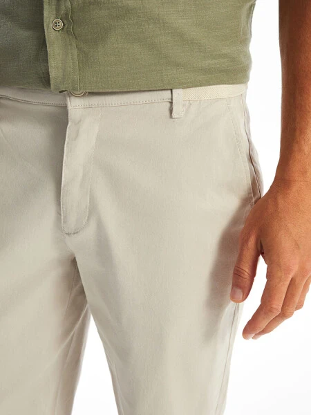 Bej Rahat Kalıp Erkek Bermuda Şort-Bej - 3