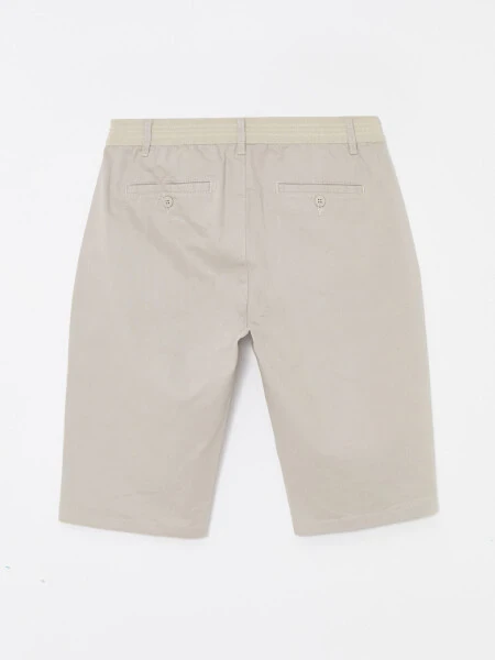 Bej Rahat Kalıp Erkek Bermuda Şort-Bej - 6