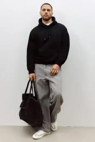 Loose Fit Kapüşonlu Üst-Black - H&M (1)
