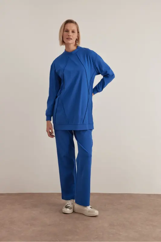 Rahat Kesim Pantolon - Mavi - 1