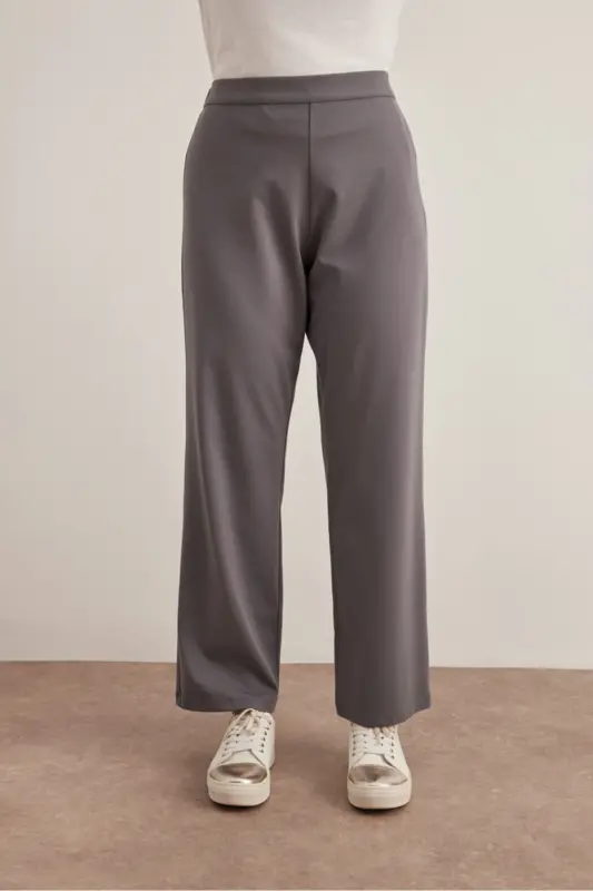Rahat Kesim Pantolon-Gri - 2
