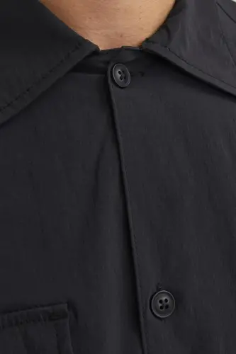 Rahat Siyah Erkek Gömlek JCOALTITUDE SHIRT SS OVERSIZED-Black - 4