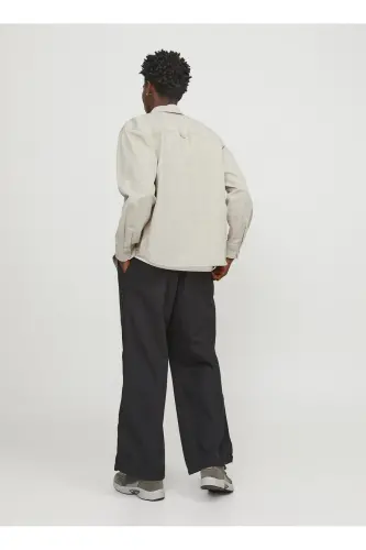 Relaxed Krem Erkek Gömlek JCOCOLLECTIVE ZAC OVERSHIRT LS SN - Krem - JACK & JONES (1)