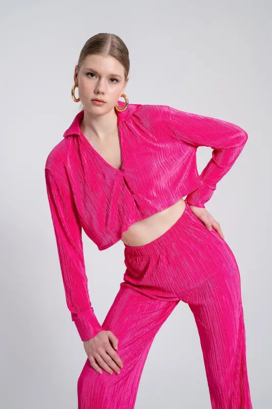 Comfy Crop Gömlek Pembe - Pembe - 2