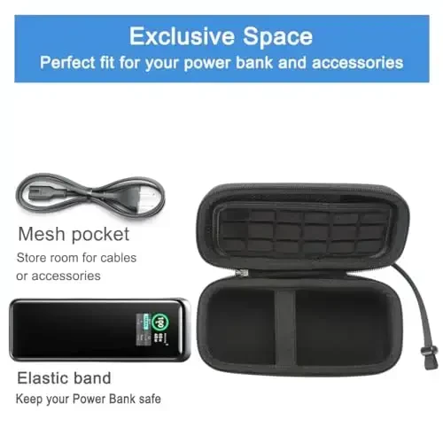 RAIACE Anker Power Bank 27650mAh 250W bilan mos keladigan qattiq sayohat saqlash qutisi. (faqat quti) - Kulrang - 4