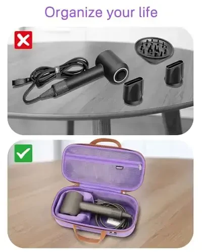 RAIACE Hard Storage Case Compatible with dyson Hair Dryer, Travel Carrying Bag. (for sale is case only). - Purple - 6