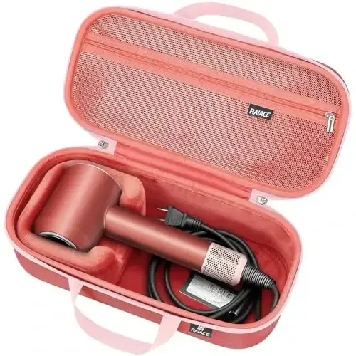 RAIACE Hard Storage Case Compatible with dyson Hair Dryer, Travel Carrying Bag. (for sale is case only). - Black+Gray 