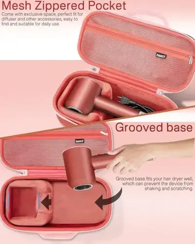 RAIACE Hard Storage Case Compatible with dyson Hair Dryer, Travel Carrying Bag. (for sale is case only). - Black+Gray - 3