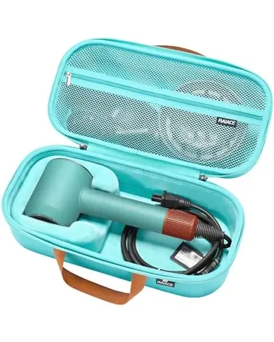 RAIACE Hard Storage Case Compatible with dyson Hair Dryer, Travel Carrying Bag. (for sale is case only). - Green - 7