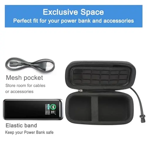 RAIACE Hard Travel Storage Case Compatible with Anker Power Bank 27650mAh 250W. (case only) - Black - 4