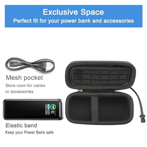 RAIACE Жесткий дорожный футляр для хранения, совместимый с Anker Power Bank 27650mAh 250 Вт. (только чехол) - Черный - 4