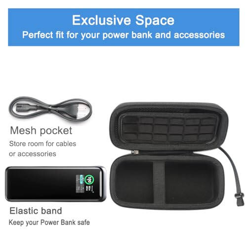 RAIACE Жесткий дорожный футляр для хранения, совместимый с Anker Power Bank 27650mAh 250 Вт. (только чехол) - Черный - 4