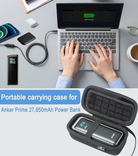 RAIACE Жесткий дорожный футляр для хранения, совместимый с Anker Power Bank 27650mAh 250 Вт. (только чехол) - Черный - 6