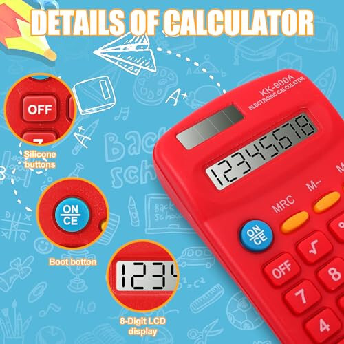 RAIHOMKIT 30 Pack Pocket Calculator, Mini Calculator Pocket Size, 8 Digit Display Basic Calculator, Battery Powered Mini Calculators, 4 Function Calculator for Students Kids Home Office, 6 Colors - 4