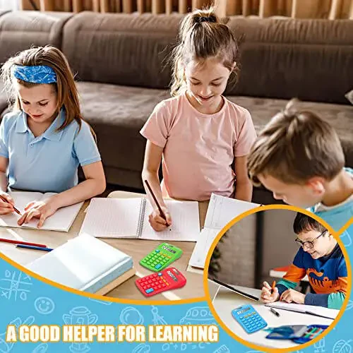 RAIHOMKIT 30 ta paket cho‘ntak kalkulyator, Mini kalkulyator cho‘ntak o‘lchami, 8 xonali displeyli oddiy kalkulyator, Batareya quvvatli mini kalkulyatorlar, Talabalar, bolalar, uy ofisi uchun 4 funksiyali kalkulyator, 6 rang - 6