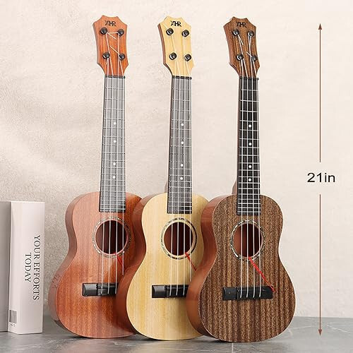 Raimy Kids Ukulele Gitara - 21 dyuymli 4 torli gitara Bolalar uchun musiqa asboblari Bolalar, Oʻgʻil bolalar va Qizlar uchun Qoʻshiqlar bilan oʻquvchi oʻyinchoqlar (Oq) - 2