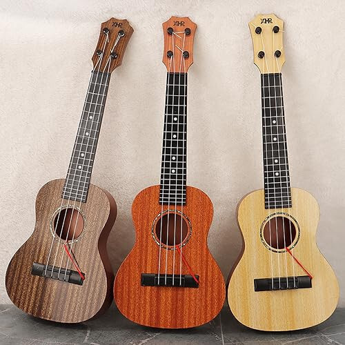 Raimy Kids Ukulele Gitarı - 21 inç 4 Tel Gitar Çocuklar Müzik Aleti Eğitici Oyuncaklar Yeni Başlayanlar İçin Çocuklar, Erkekler ve Kızlar İçin Tellerle (Beyaz) - 3