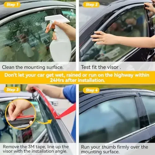 Rain Guards for 2017-2022 Honda CR-V CRV, Out-Channel Window Visor Shields Vent Deflector Shade Wind Dark Smoke 2018 2019 2020 2021, Outside-Mount, 4PCS - 4