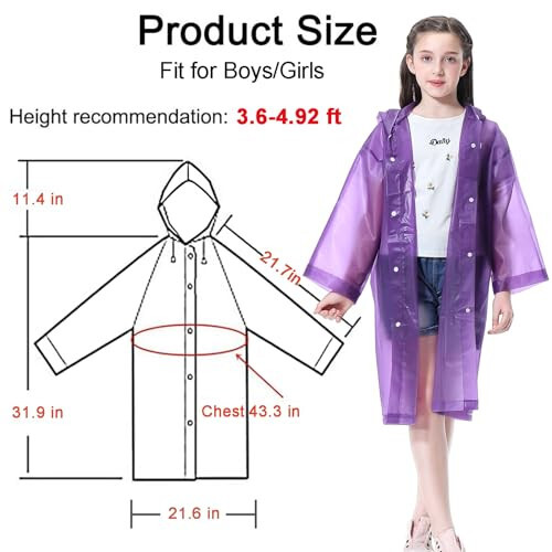 Rain Ponchos Raincoats for Kids, 2 Packs Rain Coats Jacket Reusable with Hood for Boys Girls Disney Hiking Camping Outdoor - 3