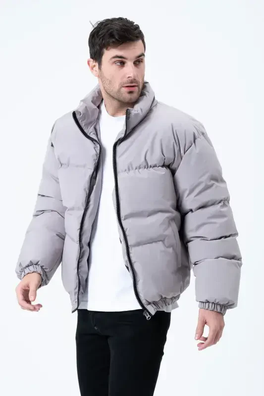 Rain Windproof Bomber Oversize Jacket-GRAY - 4