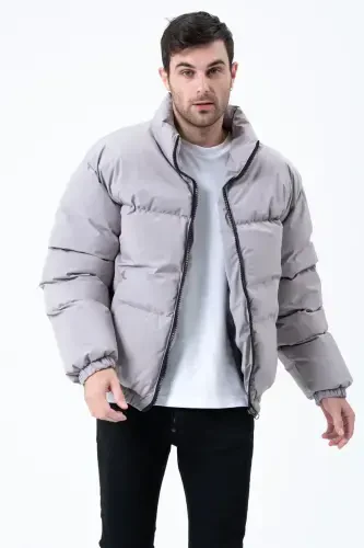 Rain Windproof Bomber Oversize Jacket-GRAY - 6