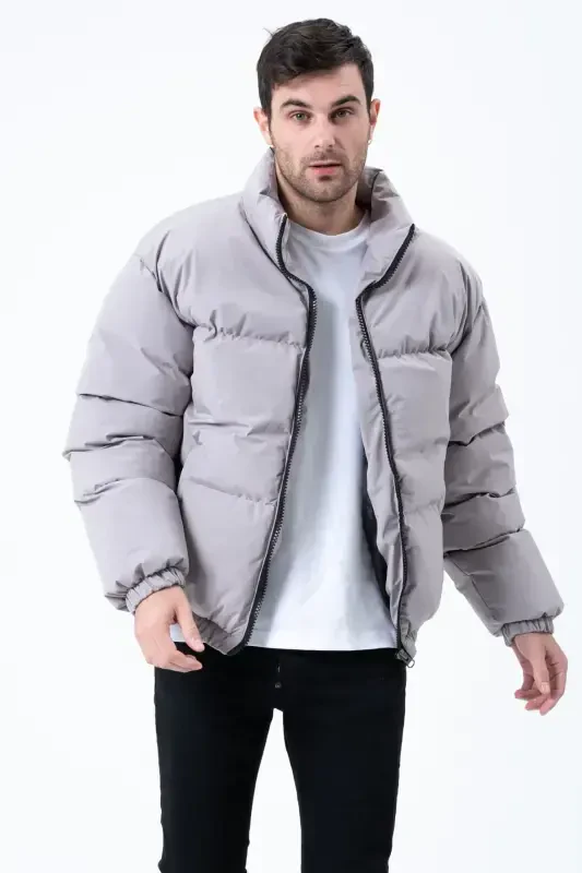 Rain Windproof Bomber Oversize Jacket-GRAY - 6