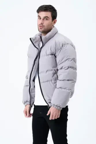Rain Windproof Bomber Oversize Jacket-GRAY - 7