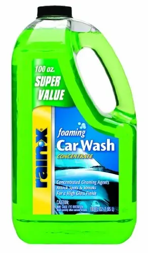 Rain-X 5072084 Foaming Car Wash - 100 fl oz. Yuqori ko'pikli, konsentrlangan formula kuchli tozalash uchun, kir, axloqsizlik va qoldiqlarni xavfsiz tarzda ko'tarib, ajoyib tozalikni ta'minlaydi - 1