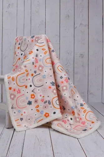 Rainbow Baby Blanket Chunky Sherpa Fleece Blanket-Colorful - 1