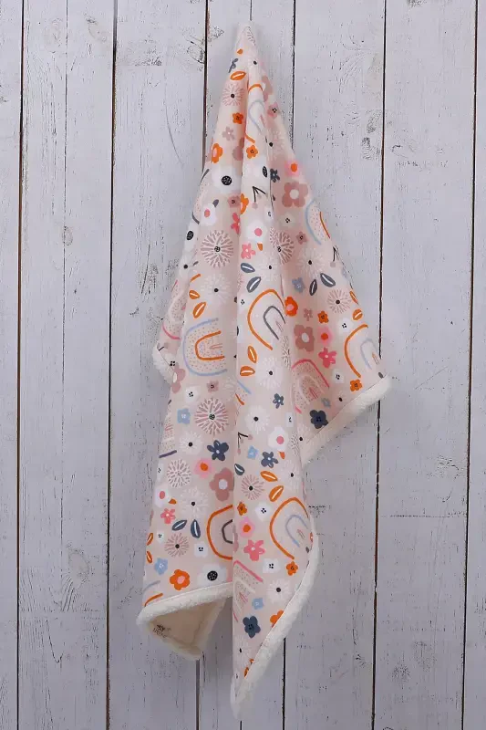 Rainbow Baby Blanket Chunky Sherpa Fleece Blanket-Colorful - 2