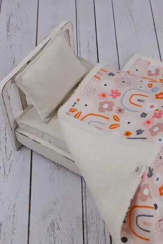 Rainbow Baby Blanket Chunky Sherpa Fleece Blanket-Colorful - 3