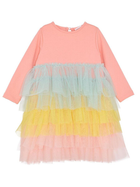 Rainbow Long Sleeve Tutu Girls Dress - 4