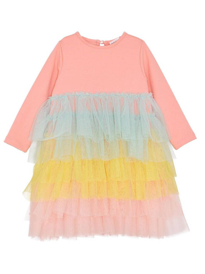 Rainbow Long Sleeve Tutu Girls Dress - 4