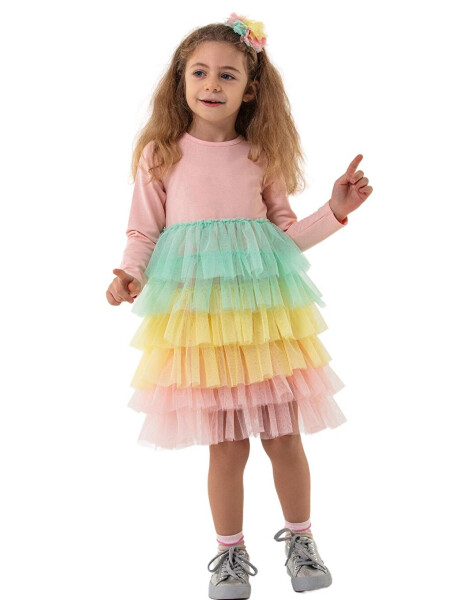 Rainbow Long Sleeve Tutu Girls Dress - 7