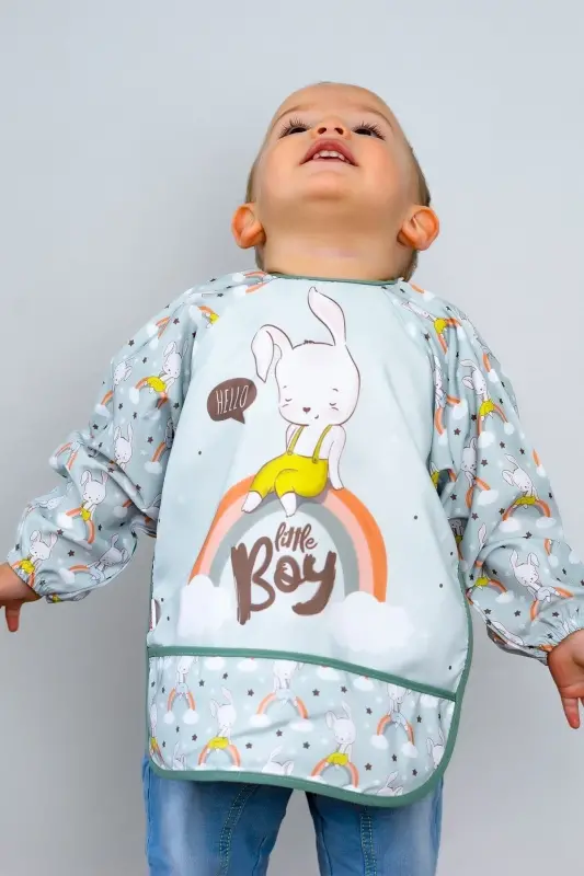 Rainbow Rabbit Long Sleeve Wearable Bib - DUBI BABY