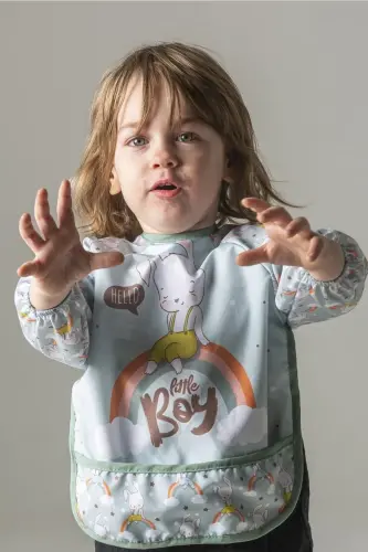 Rainbow Rabbit Long Sleeve Wearable Bib - 5