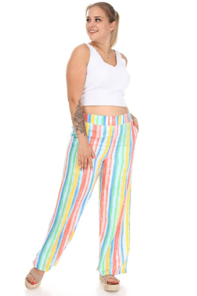 Rainbow Wide Leg Large Size Pants Colorful - 1