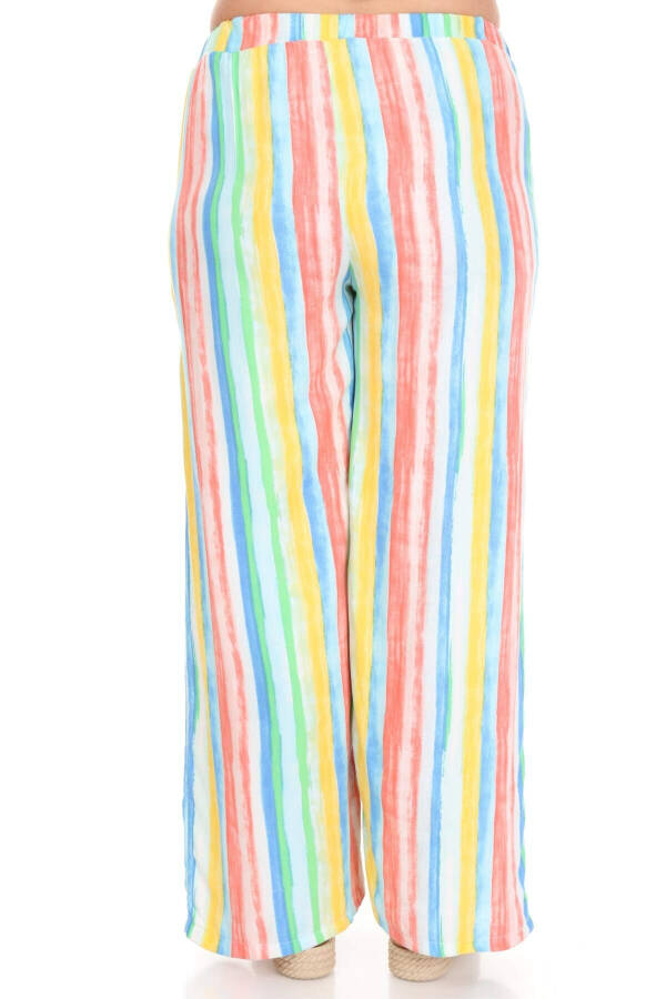 Rainbow Wide Leg Large Size Pants Colorful - 2